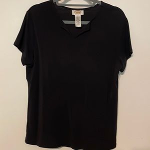 Talbots Medium black v-neck short sleeve shirt
